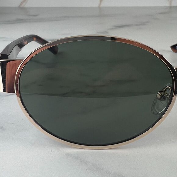 Otra ECHO Sunglasses Round Gold Metal Tortoiseshell Arm Green Lens 43-19-144 - Picture 7 of 14